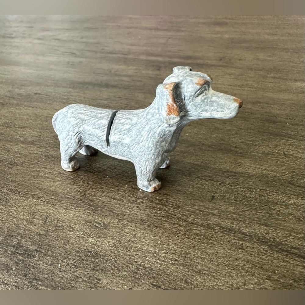 Dog Business Card Holder Dachshund Silver Grey